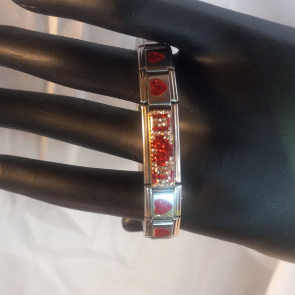 Heart I ♥ U Italian charm bracelet - Picture 2 of 3